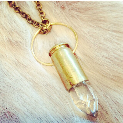 Big Karma bullet crystal necklace